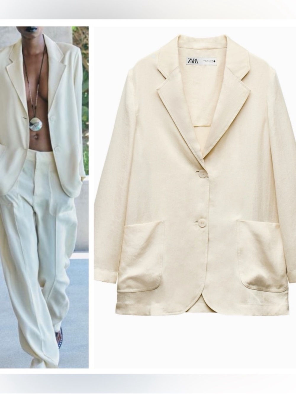 Nfs❌ZARA 100% lyocell blazer with lapel collar - Picture 2 of 7